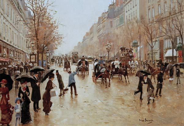 Boulevard Poissonniere in the Rain, c.18 - Jean Beraud