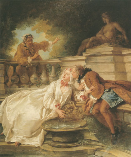 the rendezvous at the fountain or the warning a Jean François de Troy