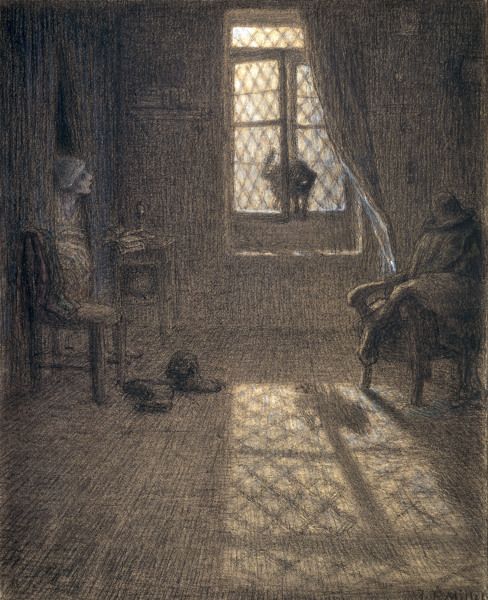 J.Millet, Cat at the Window, c.1857- 58. a Jean-François Millet