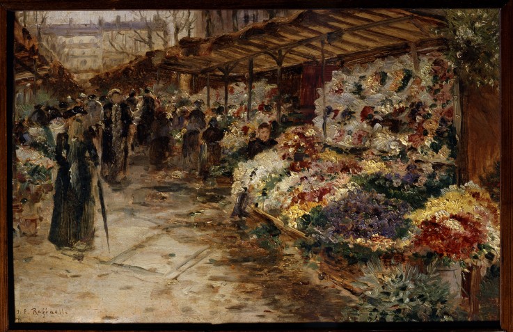 Flower Market a Jean François Raffaelli