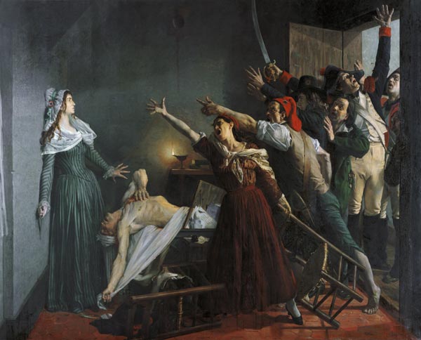 The Assassination of Marat, 1886 (oil on canvas) a Jean Joseph Weerts