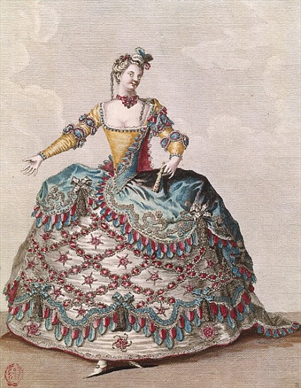 Costume for an Indian woman for the oper - Jean Baptiste Martin come stampa  d\'arte o dipinto.