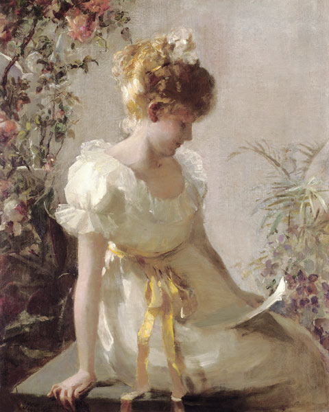 The Love Letter (oil on canvas) a Jessie Elliot Gorst