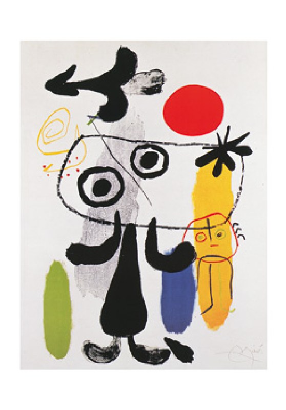 Titolo dell\'immagine : Joan Miró - Figur gegen rote Sonne II  - (JM-853)