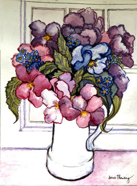 Pansies and Forget-me-nots a Joan  Thewsey