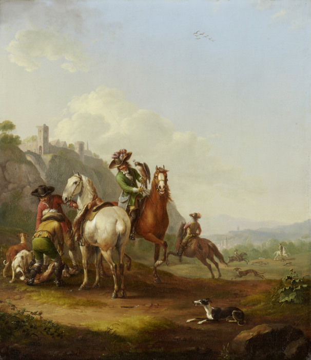 Hare-Hunt with Falconer a Johann Georg Pforr
