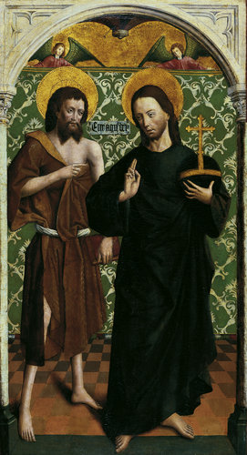 Teil eines Johannes-Altares: Christus und Johannes der Täufer a Johann Koerbecke