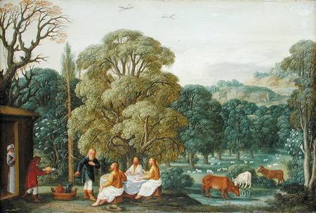 Abraham entertaining the Three Angels a Johann or Hans Konig