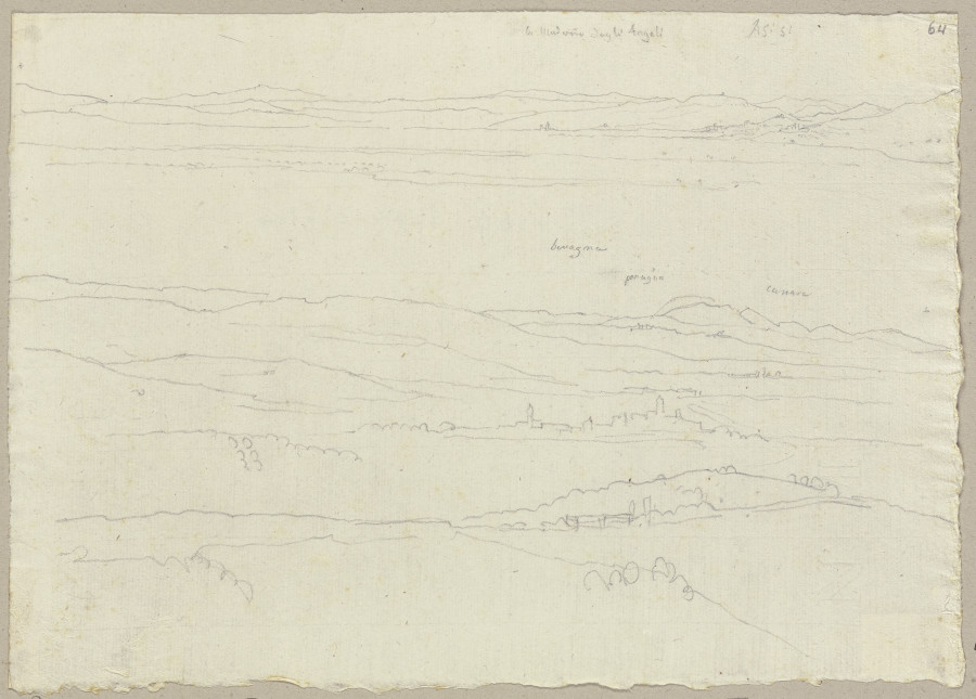 Prospekt von einem Teil des ausgedehnten Horizonts des Umbrier Tals von Montefalco a Johann Ramboux