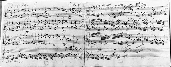 Autograph of the partita ''Sei gegruesset, Jesu guetig'' a Johann Sebastian Bach