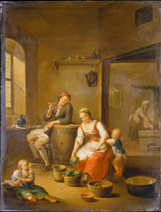 A Peasant Family at Home a Johann Andreas Herrlein