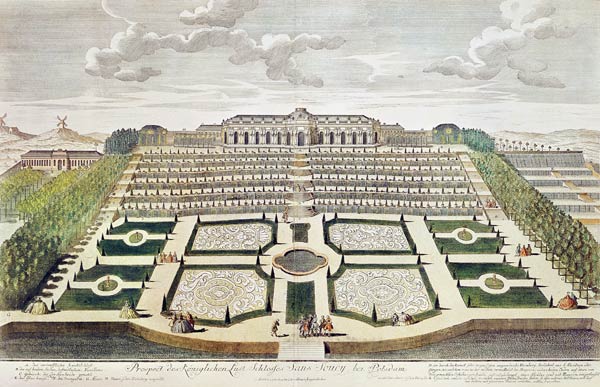 Potsdam , Sanssouci Palace a Johann David Schleuen