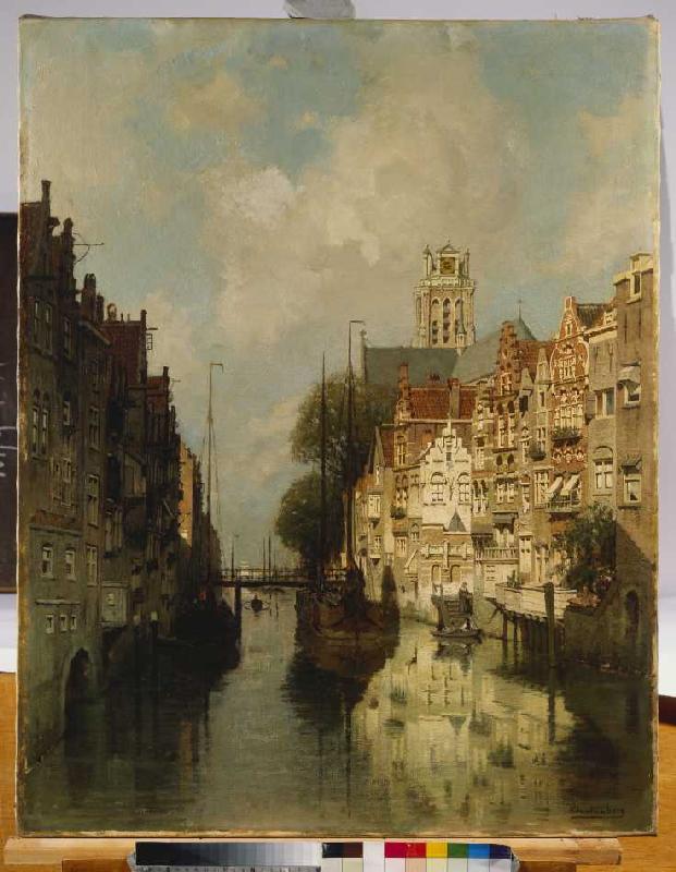 Ansicht des Voorstraathaven, Dordrecht. a Johannes Karel Christian Klinkenberg