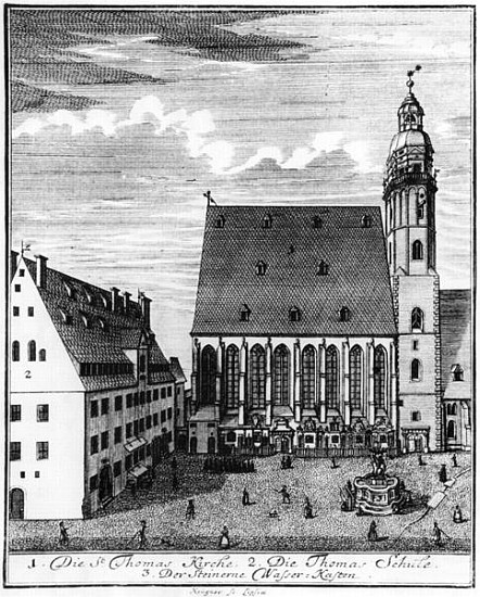 St. Thomas Church and School in Leipzig a Johann Gottfried Krugner