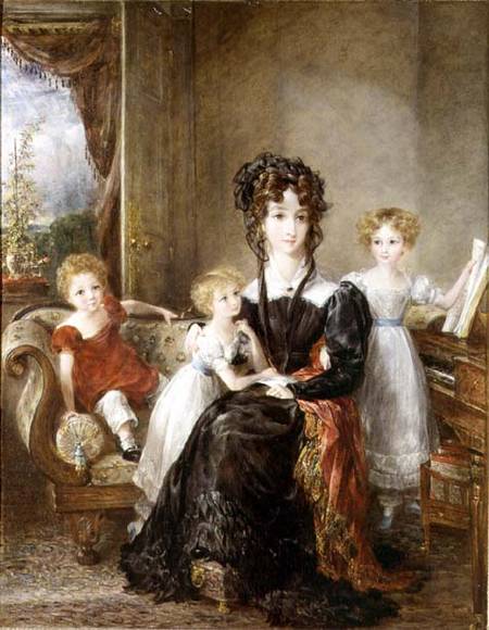 Portrait of Elizabeth Lea and her Children a John Constable