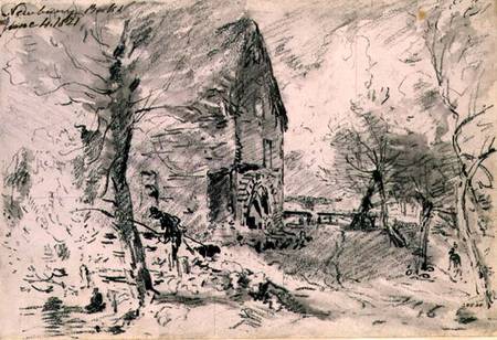 Watermill at Newbury (pencil) a John Constable