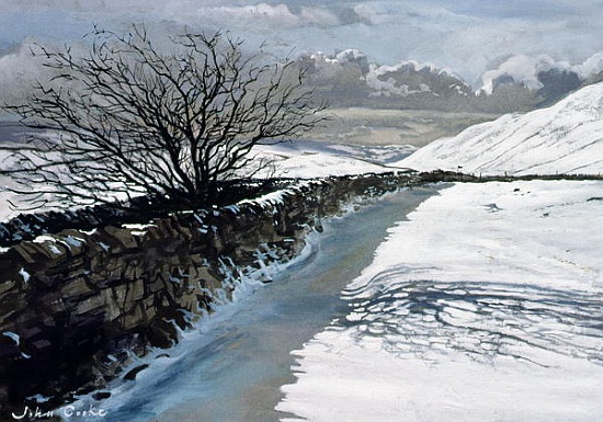 Snow Above Barbondale, Barbon, nr Kirby Lonsdale, Cumbria a John  Cooke