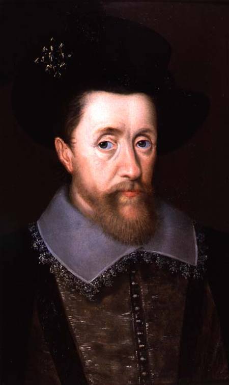 Portrait of James VI of Scotland and I of England (1566-1625) a John de Critz