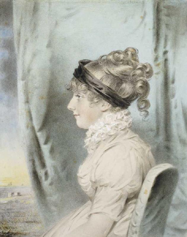 Portrait von Eliza Were Holdsworth, im Profil nach links a John Downman