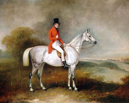 Charles Neil Hogg on his hunter 'Alice Grey', Ormely Hall, Leicestershire a John E. Ferneley il Giovane