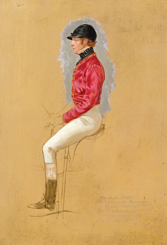 Portrait sketch of Mr Allen McDonough for 'Steeple Chase Cracks' a John Frederick Herring Il Vecchio