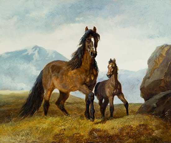 A Welsh Mountain Mare and Foal a John Frederick Herring Il Vecchio