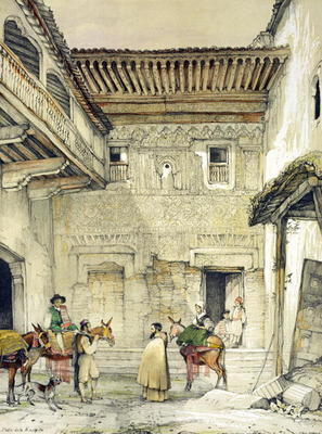 Court of the Mosque (Patio de la Mesquita), from 'Sketches and Drawings of the Alhambra', 1835 (lith a John Frederick Lewis
