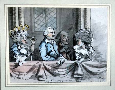 Caricature of the audience at the Commemoration of Handel in Westminster Abbey in 1784 a John Nixon