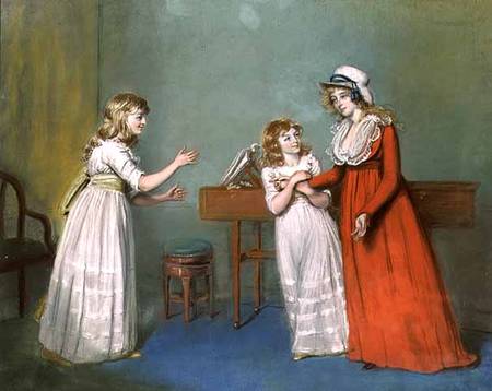 Mrs. Henderson, Mrs. Kendall and Mrs. Thompson, Daughters of Thomas Rowsby, Crome Hall, Malton, York a John Raphael Smith