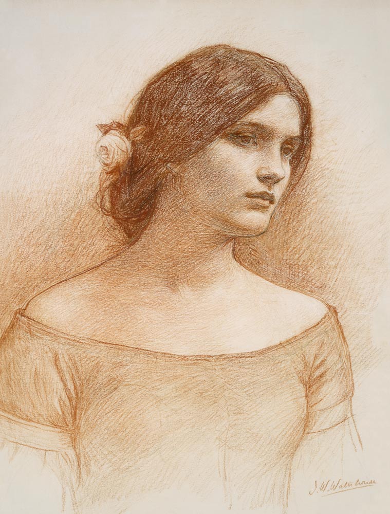 Study for 'The Lady Clare' a John William Waterhouse