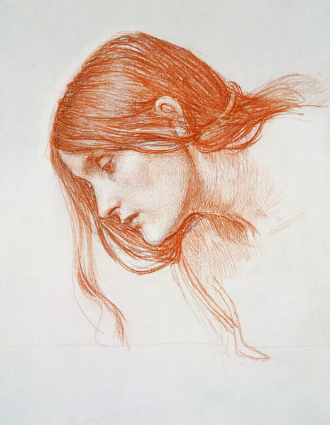 Study of a Girl's Head a John William Waterhouse