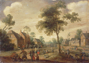 Fest in einem Dorf a Joost Cornelisz Droochsloot