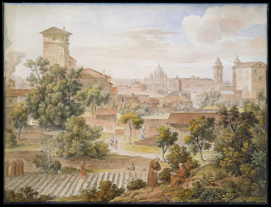 Blick auf Rom von St. Isidor a Joseph Anton Koch