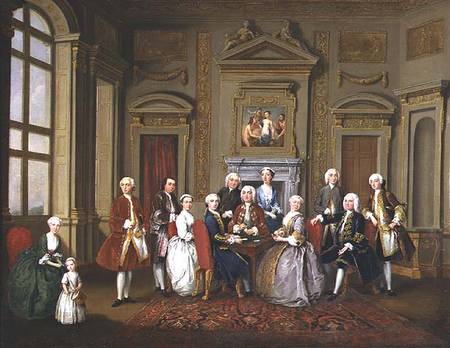 A Family in a Palladian Interior ("The Tylney Group") a Joseph F. Nollekens