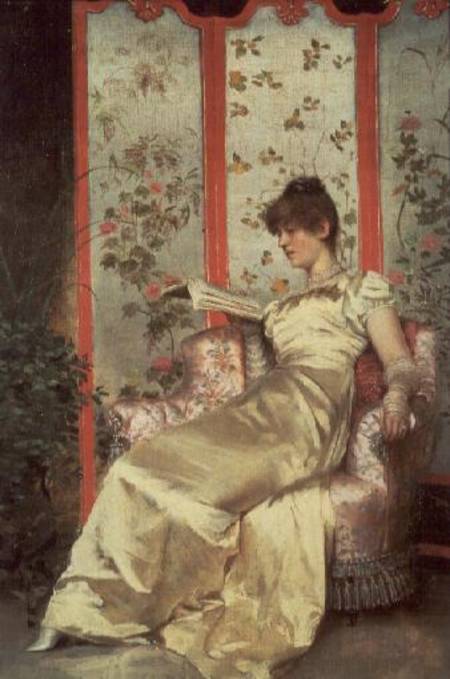 Lady Reading a Joseph Frederick Charles Soulacroix