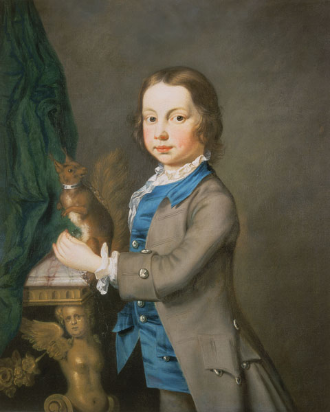 A Portrait of a Boy with a Pet Squirrel a Joseph Highmore