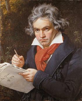 Ritratto di Ludwig van Beethoven mentre compone la Missa Solemnis