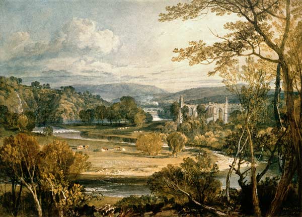 Vista  dell'abbazia di Bolton, Wharfedale a William Turner
