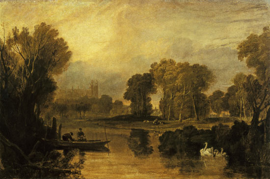 Eton College from the River, or The Thames at Eton a William Turner