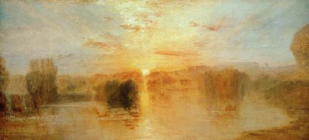 Il lago, Petworth, tramonto; studio