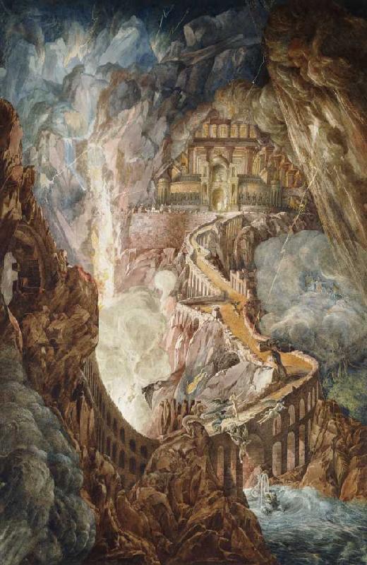 Höllenbrücke (wohl Illustration zu: Das verlorene Paradies von John Milton) a Joseph Michael Gandy