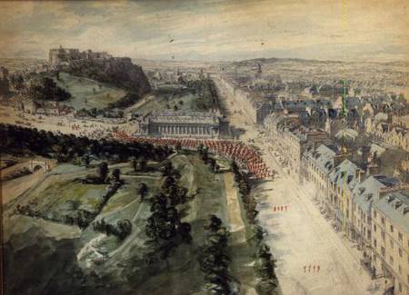 Princes Street, Edinburgh Looking West, 10.15 am August, 1847, showing Parade, West of the Instituti a Joseph Woodfall Ebsworth