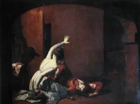 Romeo and Juliet: The Tomb Scene, 'Noise again! then I'll be brief' a Joseph Wright of Derby