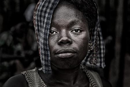 Woman in a market in Benin.