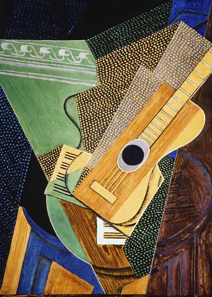 Guitar on a table. a Juan Gris