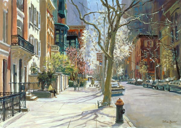 East 70th Street, New York, 1996 (oil on canvas)  a Julian  Barrow