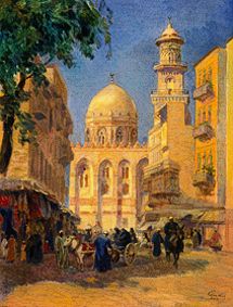 In front of a mosque in Cairo a Károly Cserna
