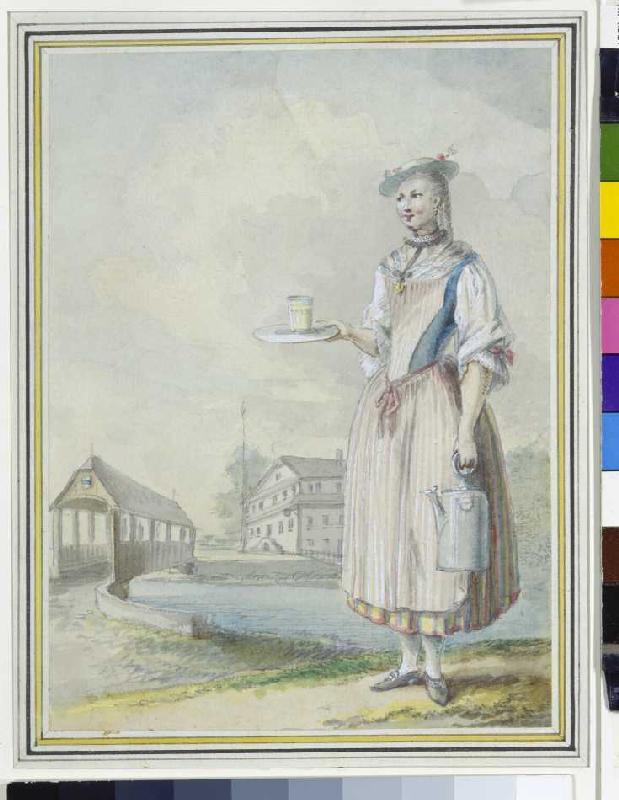 Young woman in Zuger dress. a Kaspar Wolf
