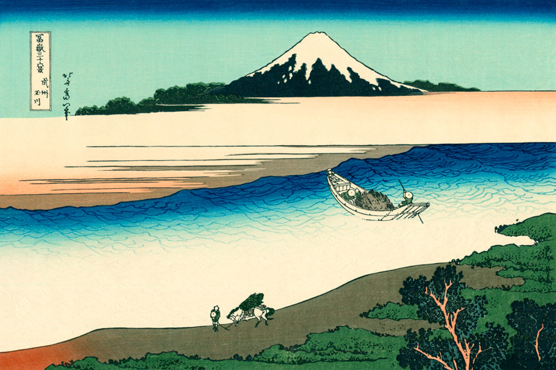 Tama River in Musashi Province (from a Series "36 Views of Mount Fuji") a Katsushika Hokusai