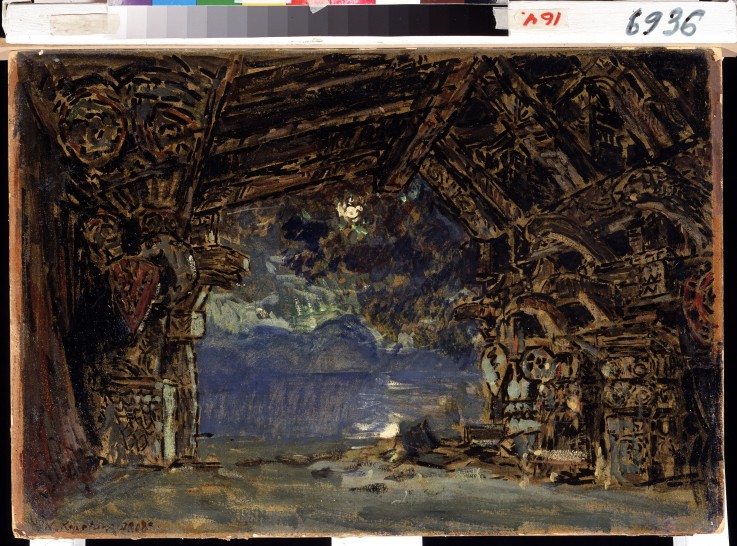 Stage design for the opera The Twilight of the Gods by R. Wagner a Konstantin Alexejewitsch Korowin